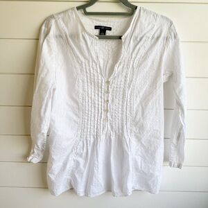 Gap White Cotton Pin-tuck Blouse large